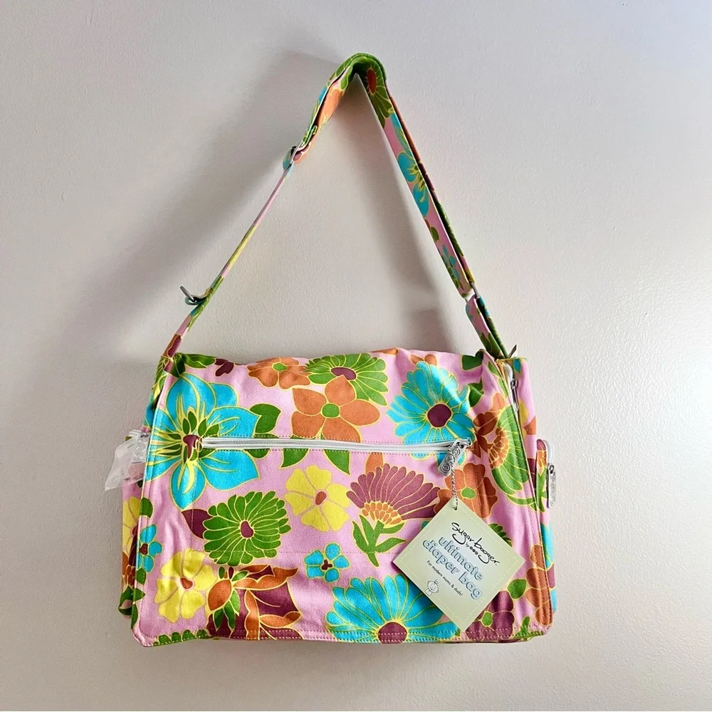 SugarBooger By ORE Floral Canvas Diaper Bag